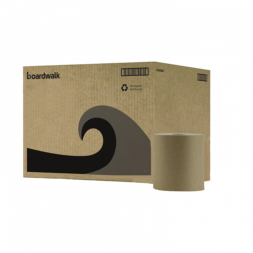 Hardwound Paper Towels, Nonperforated, 1-Ply, 8" x 800 ft, Natural, 6 Rolls/Carton (6256)