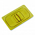 Insert Pan Handled Notched Cover, 6.38 x 0.39 x 10.38, Amber, Plastic, 6/Carton (214P86AMB)