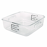 SpaceSaver Square Containers, 2 qt, 8.8 x 8.75 x 2.7, Clear, Plastic (6302CLE)