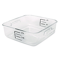 SpaceSaver Square Containers, 2 qt, 8.8 x 8.75 x 2.7, Clear, Plastic (6302CLE)