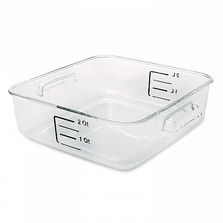SpaceSaver Square Containers, 2 qt, 8.8 x 8.75 x 2.7, Clear, Plastic (6302CLE)