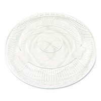 PET Cold Cup Straw-Slot Lids, Fits 9 oz Squat/12 oz Cold Cups, Plastic, Clear, 100/Pack (PET912STRAPK)