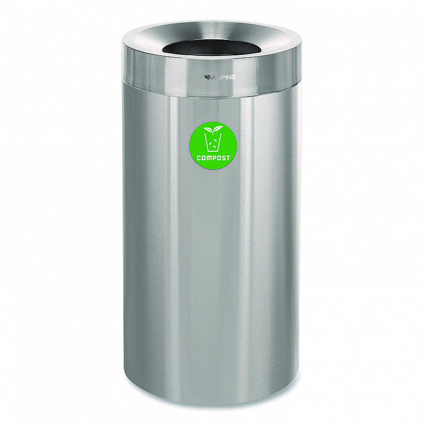 27 Gallon Stainless Steel Compost Can, Brushed Stainless Steel (ALP47527CO)