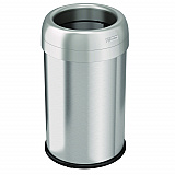 Open Top Trash Can, 13 gal, Plastic/Stainless Steel, Silver (HLS13STR)