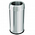 Open Top Trash Can, Round, 16 gal, Plastic/Stainless Steel, Silver (HLS16STR)