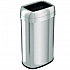 Open Top Trash Can, Oval, 16 gal, Plastic/Stainless Steel, Silver (HLS16STV)