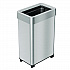 Open Top Trash Can with Wheels, Rectangular, 16 gal, Plastic/Stainless Steel, Silver (HLS16UOTM)