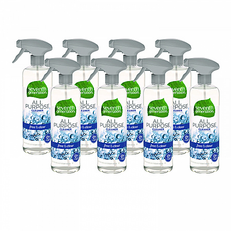 Natural All-Purpose Cleaner, Free and Clear/Unscented, 23 oz Trigger Spray Bottle, 8/Carton (44713CT)