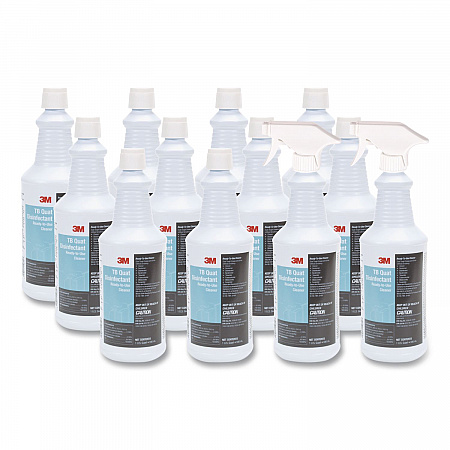 TB Quat Disinfectant Ready-to-Use Cleaner, Fresh Scent, 32 oz Bottle, 12 Bottles and 2 Spray Triggers/Carton (29612)