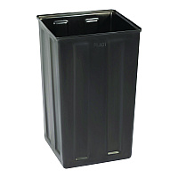 40 Gallon Rigid Plastic Waterproof Square Trash Can Insert Liner for Indoor/Outdoor Trash Can, Plastic, Black (ALPA01)