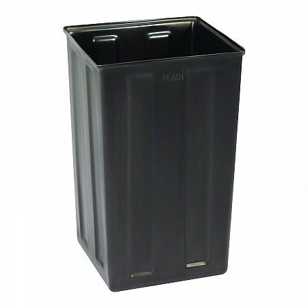 40 Gallon Rigid Plastic Waterproof Square Trash Can Insert Liner for Indoor/Outdoor Trash Can, Plastic, Black (ALPA01)
