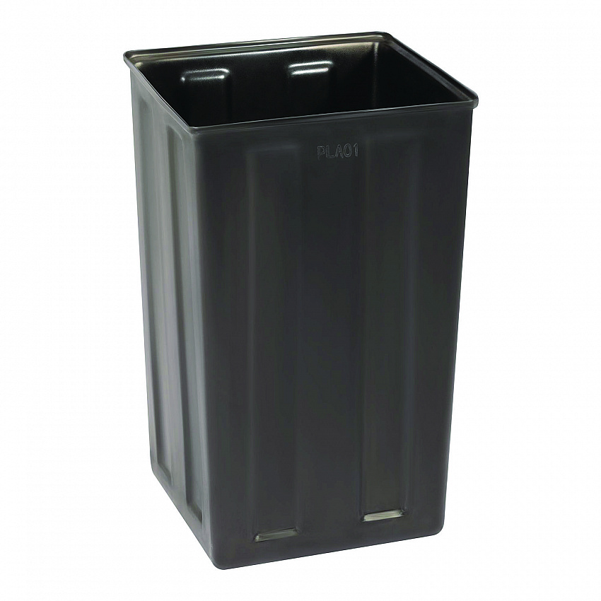 40 Gallon Rigid Plastic Waterproof Square Trash Can Insert Liner for Indoor/Outdoor Trash Can, Plastic, Black (ALPA01)