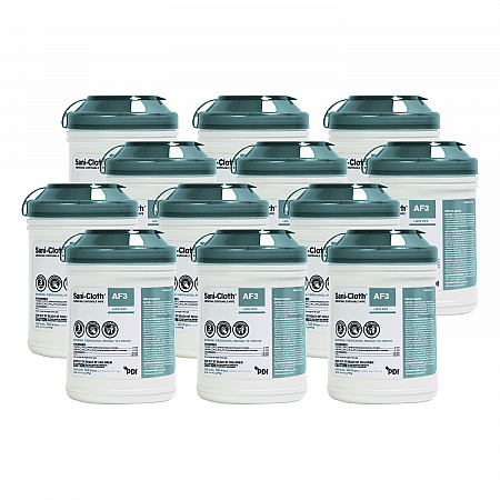 Sani-Cloth AF3 Germicidal Disposable Wipes, 6 x 6.75, White, 160 Wipes/Canister, 12 Canisters/Carton (P13872)