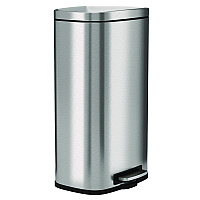 Fire-Resistant Step Pedal Trash Can, 8 gal, Plastic/Stainless Steel, Silver (HLSS08RFR)