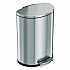 Step Pedal Trash Can, 13 gal, Half-Round Plastic/Stainless Steel, Silver (HLSS13D)