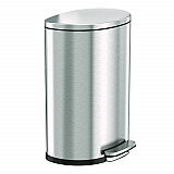 Fire-Resistant Step Pedal Trash Can, 13 gal, Plastic/Stainless Steel, Silver (HLSS13DFR)