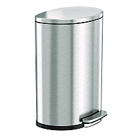 Fire-Resistant Step Pedal Trash Can, 13 gal, Plastic/Stainless Steel, Silver (HLSS13DFR)