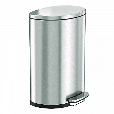 Fire-Resistant Step Pedal Trash Can, 13 gal, Plastic/Stainless Steel, Silver (HLSS13DFR)