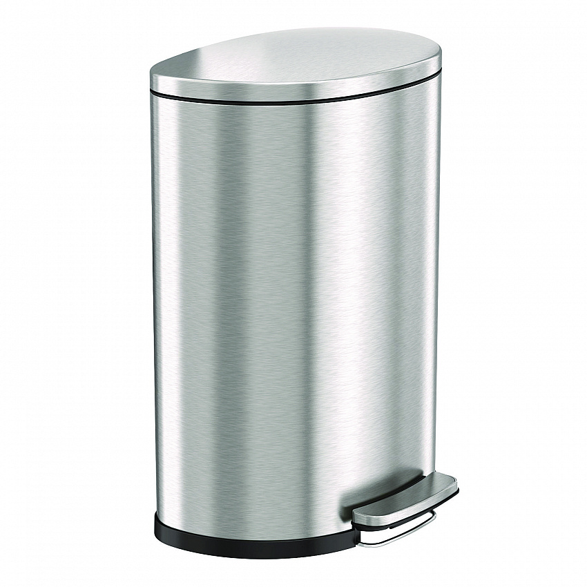 Fire-Resistant Step Pedal Trash Can, 13 gal, Plastic/Stainless Steel, Silver (HLSS13DFR)