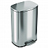 Step Pedal Trash Can, 13 gal, Plastic/Stainless Steel, Silver (HLSS13R)