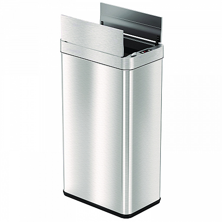 Wings Lid Sensor Trash Can, 18 gal, Plastic/Stainless Steel, Silver (HLS18WRSL)