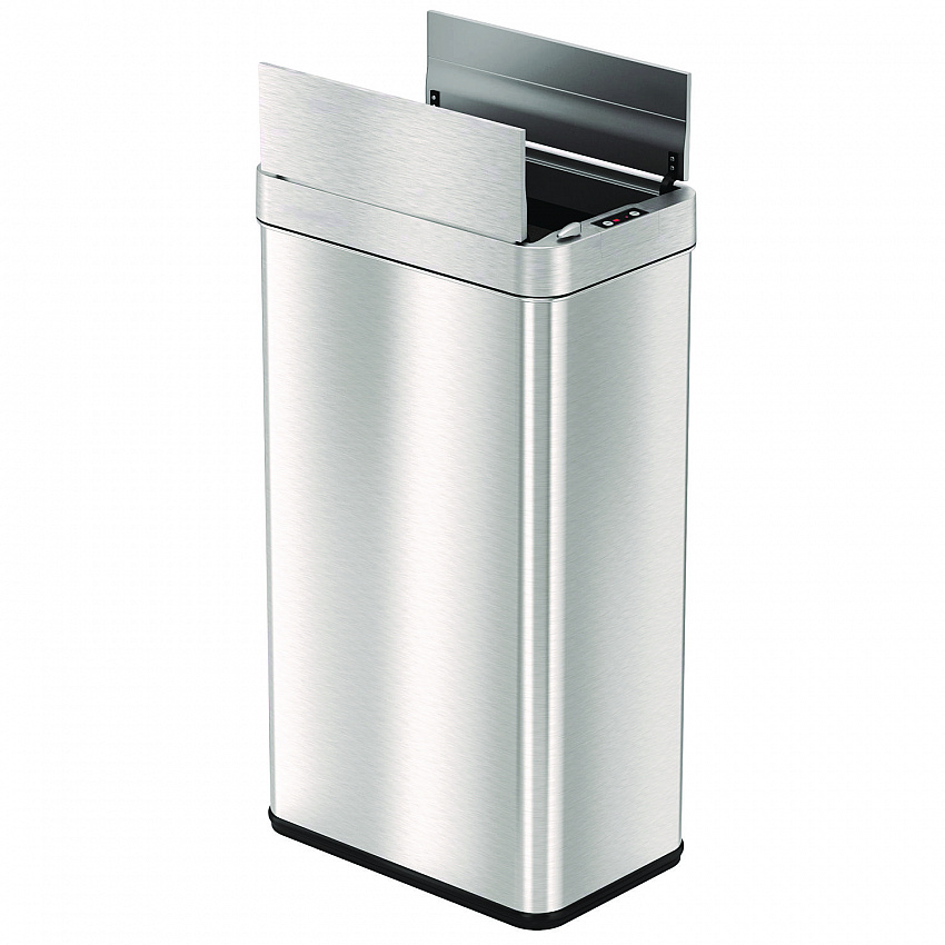 Wings Lid Sensor Trash Can, 18 gal, Plastic/Stainless Steel, Silver (HLS18WRSL)