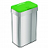 Open Top Compost Bin with Color-Coded Lid, 21 gal, Plastic/Stainless Steel, Silver/Green (HLS21UOTCOP)