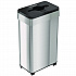 Open Top Trash Bin with Wheels and Color-Coded Lid, 21 gal, Plastic/Stainless Steel, Silver/Black (HLS21UOTMTRS)