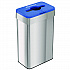 Open Top Recycle Bin with Color-Coded Lid, 21 gal, Plastic/Stainless Steel, Silver/Blue (HLS21UOTREC)