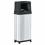 Dual Push Door Trash Can, 24 gal, Stainless Steel, Silver/Black (HLS24DPO)