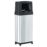 Dual Push Door Trash Can, 24 gal, Stainless Steel, Silver/Black (HLS24DPO)