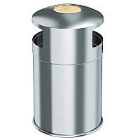 Extra-Large Dual Side-Entry Trash Can, Outdoor, 50 gal, Stainless Steel, Silver (HLS50DSO)