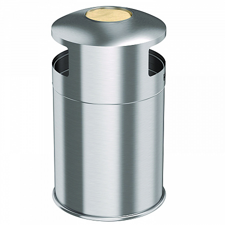 Extra-Large Dual Side-Entry Trash Can, Outdoor, 50 gal, Stainless Steel, Silver (HLS50DSO)