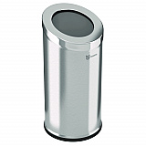Beveled Open Top Trash Can, 15 gal, Stainless Steel, Silver (HLSC04G15A)