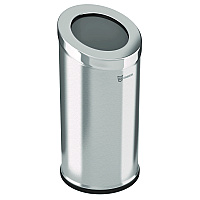 Beveled Open Top Trash Can, 15 gal, Stainless Steel, Silver (HLSC04G15A)