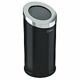 Beveled Open Top Trash Can, 15 gal, Stainless Steel, Black (HLSC04G15B)