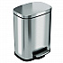Step Pedal Trash Can, 1.3 gal, Plastic/Stainless Steel, Silver (HLSS01R)