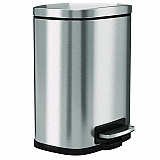 Fire-Resistant Step Pedal Trash Can, 1.3 gal, Plastic/Stainless Steel, Silver (HLSS01RFR)
