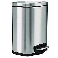 Fire-Resistant Step Pedal Trash Can, 1.3 gal, Plastic/Stainless Steel, Silver (HLSS01RFR)