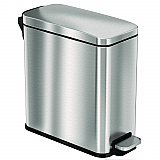 Step Pedal Trash Can, 3 gal, Plastic/Stainless Steel, Silver (HLSS03R)