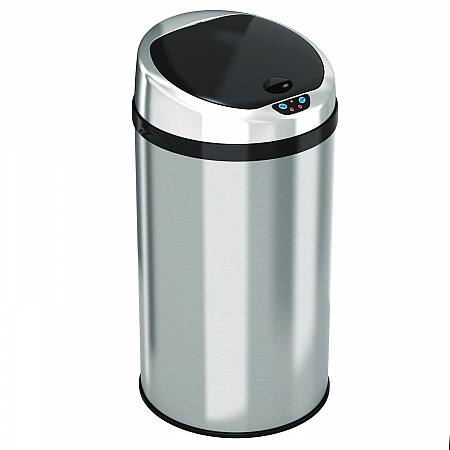 Sensor Trash Can, 8 gal, Plastic/Stainless Steel, Silver (HLS08RCB)