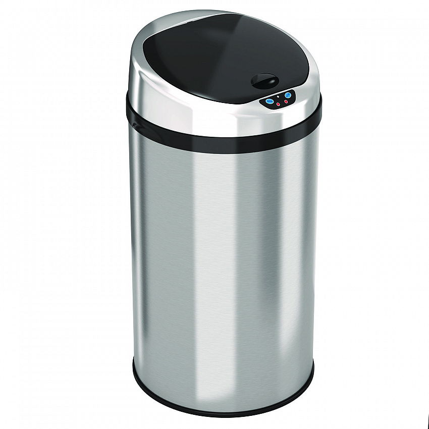 Sensor Trash Can, 8 gal, Plastic/Stainless Steel, Silver (HLS08RCB)
