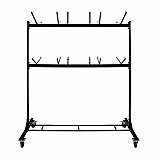 Steel Folding Chair Two-Tier Utility Cart, Metal, 1,000 lb Capacity, 33 x 65 x 68.5, Black (I69003)