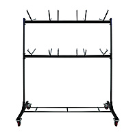 Steel Folding Chair Two-Tier Utility Cart, Metal, 1,000 lb Capacity, 33 x 65 x 68.5, Black (I69003)