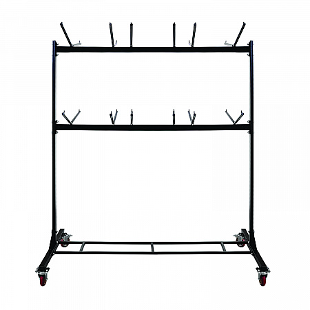 Steel Folding Chair Two-Tier Utility Cart, Metal, 1,000 lb Capacity, 33 x 65 x 68.5, Black (I69003)