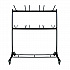 Steel Folding Chair Two-Tier Utility Cart, Metal, 1,000 lb Capacity, 33 x 65 x 68.5, Black (I69003)