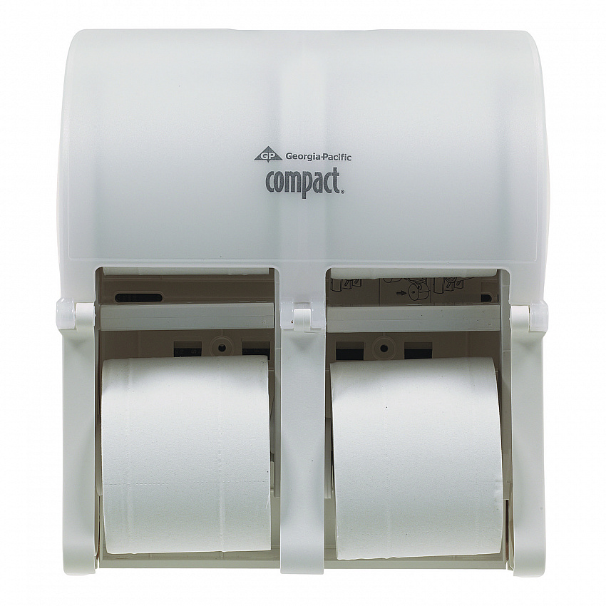 Compact Quad Vertical Four-Roll Coreless Tissue Dispenser, 12.06 x 8 x 14.44, White (56747A)