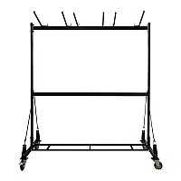 Folding Chair and Table Combo Cart, Metal, 600 lb Capacity, 33.7 x 65 x 67, Black (I69001)