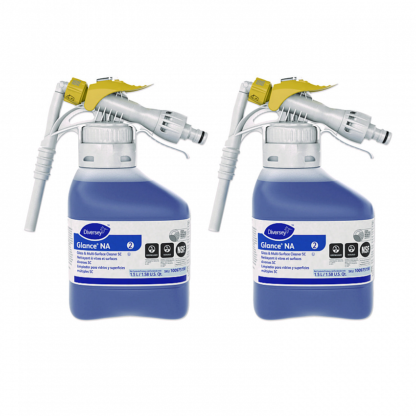 Glance NA Glass and Multi-Surface Cleaner, Unscented, 1.5 L, 2/Carton (100975198)