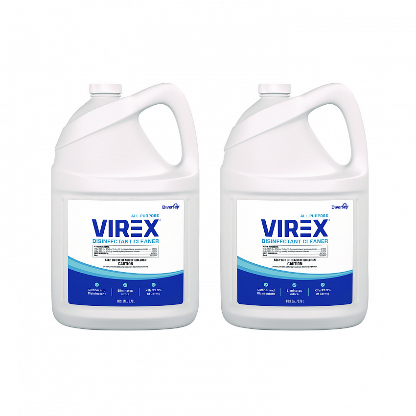 Virex All-Purpose Disinfectant Cleaner, Lemon Scent, 1 gal Container, 2/Carton (CBD540557)